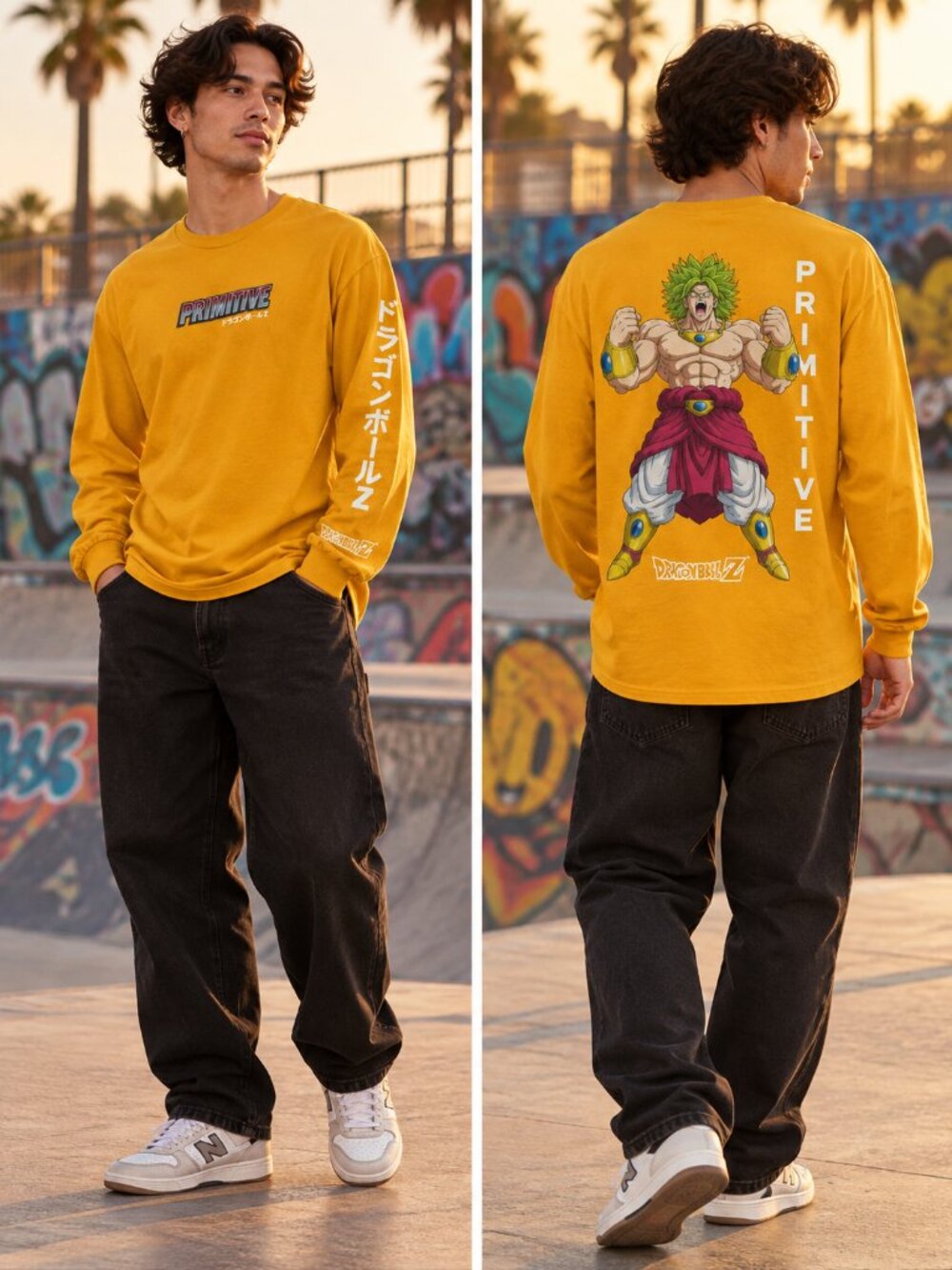 Primitive Dragon Ball Z Broly Long Sleeve Graphic Shirt Size L streetwear anime